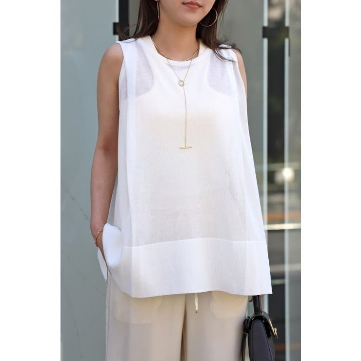 OFF-WHITE | ショルダータックシアーニットソー 77-003463 | BONJOUR SAGAN