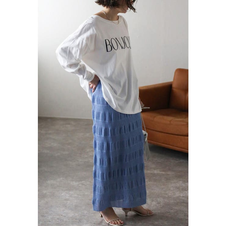リブメッシュ編みIラインスカート 77-003464 | BONJOUR SAGAN | 詳細画像3 