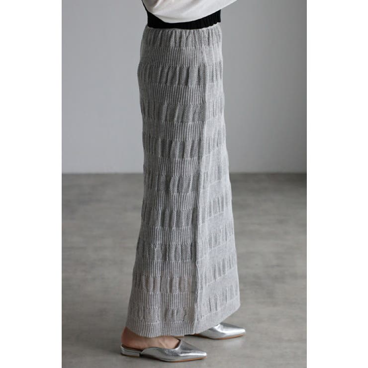 リブメッシュ編みIラインスカート 77-003464 | BONJOUR SAGAN | 詳細画像9 