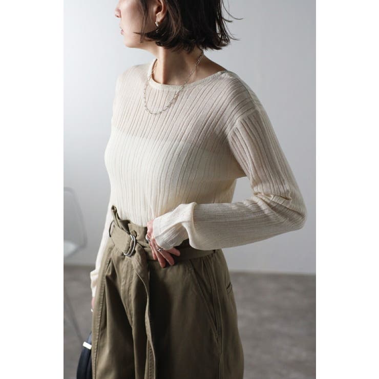 ラメランダムリブニットトップス 77-003474 | BONJOUR SAGAN | 詳細画像1 