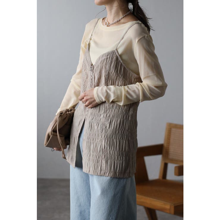 フロントジップシャーリングキャミ 77-003477 | BONJOUR SAGAN | 詳細画像2 