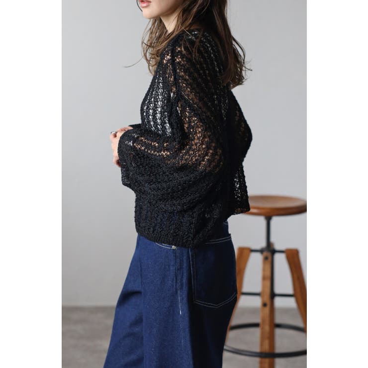 テープヤーン透かし編みショートプルオーバー 77-003496 | BONJOUR SAGAN | 詳細画像2 