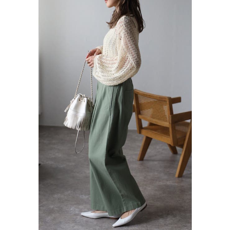 テープヤーン透かし編みショートプルオーバー 77-003496 | BONJOUR SAGAN | 詳細画像9 