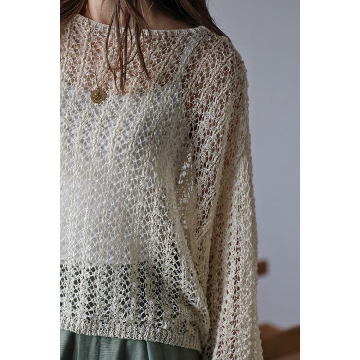 テープヤーン透かし編みショートプルオーバー 77-003496 | BONJOUR SAGAN | 詳細画像12 
