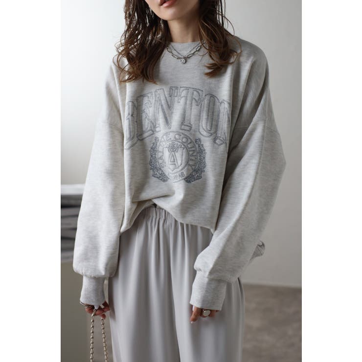 白抜きカレッジロゴ刺繍BIGスウェット 77-003521[品番：BLEW0008203