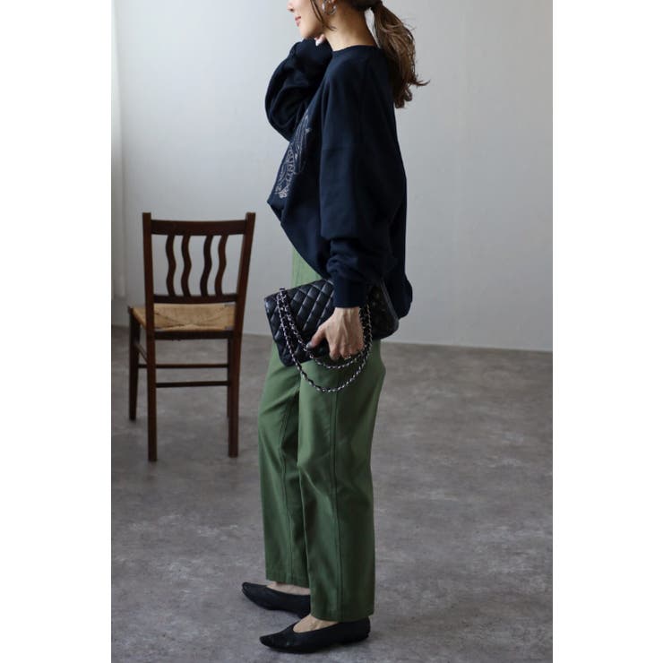 白抜きカレッジロゴ刺繍BIGスウェット 77-003521[品番：BLEW0008203