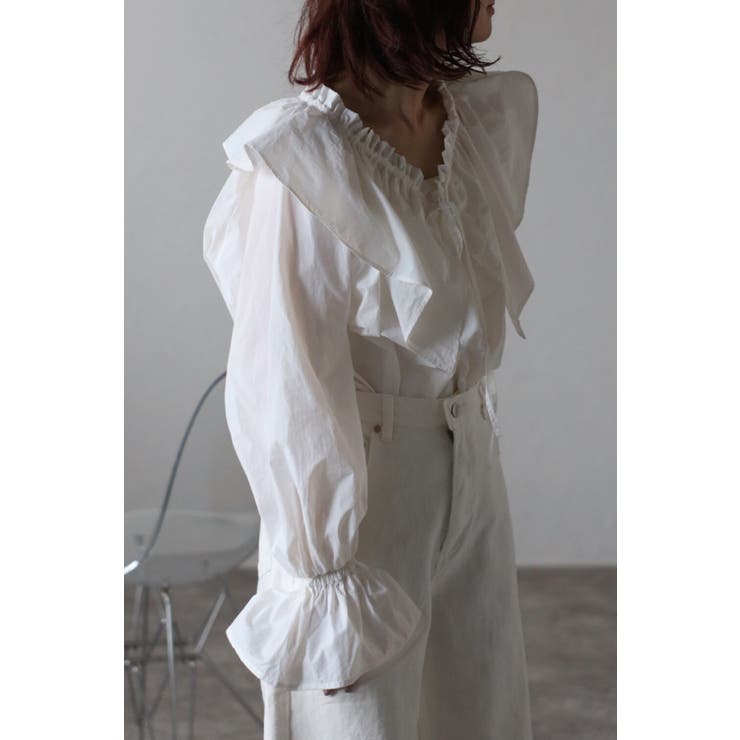 ナイロンタフタラッフルカラーブラウス 77-003550 | BONJOUR SAGAN | 詳細画像1 