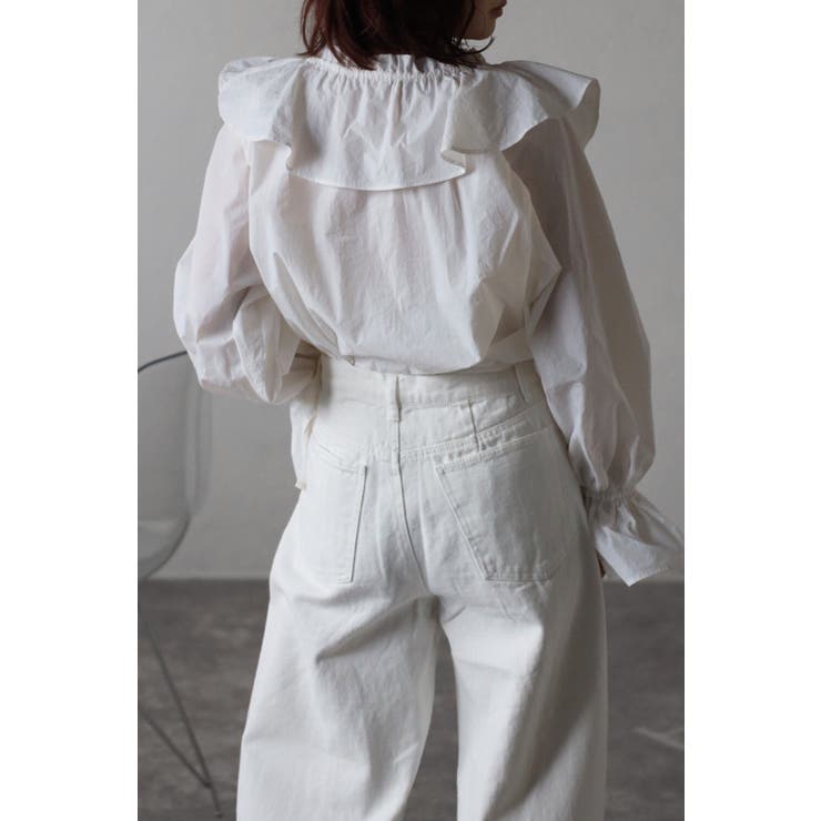 ナイロンタフタラッフルカラーブラウス 77-003550 | BONJOUR SAGAN | 詳細画像2 