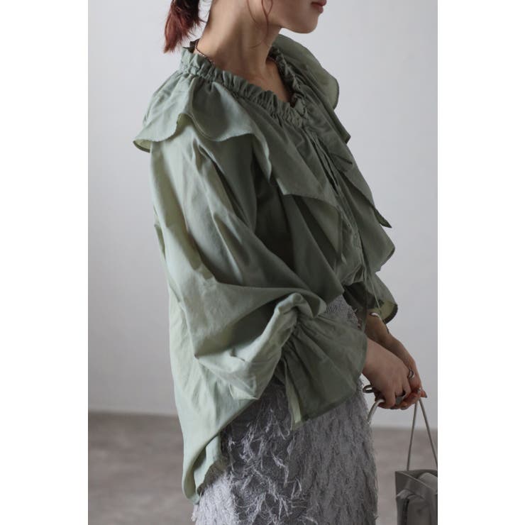 ナイロンタフタラッフルカラーブラウス 77-003550 | BONJOUR SAGAN | 詳細画像12 