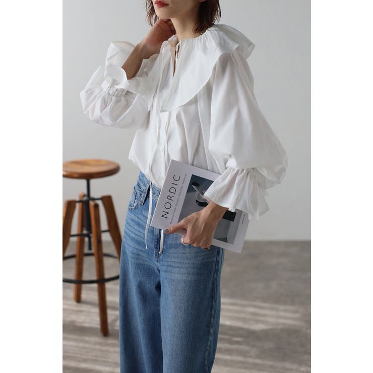 2WAYラッフルカラーブラウス 77-003551 | BONJOUR SAGAN | 詳細画像1 