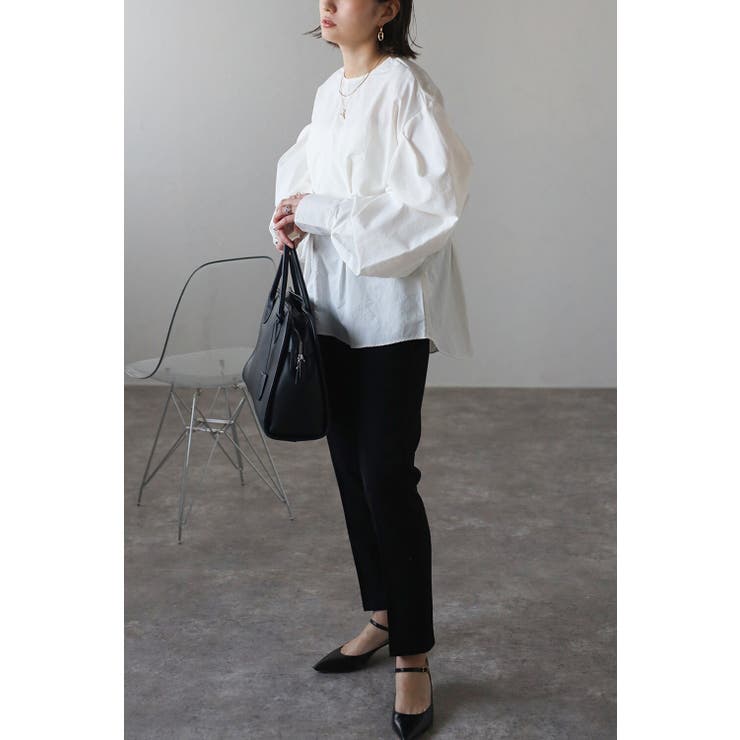 専用 デザインワークス 翁安芸 ストレッチ ブロード タックスリーブ ブラウス DESIGNWORKS×翁安芸〛ストレッチブロードタックスリーブブラウス