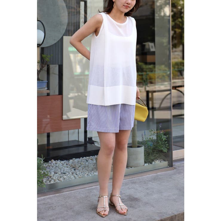 ストライプハーフイージーパンツ 77-003587 | BONJOUR SAGAN | 詳細画像10 