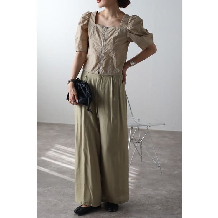 フロントジップパフスリーブブラウス 77-003608 | BONJOUR SAGAN | 詳細画像8 