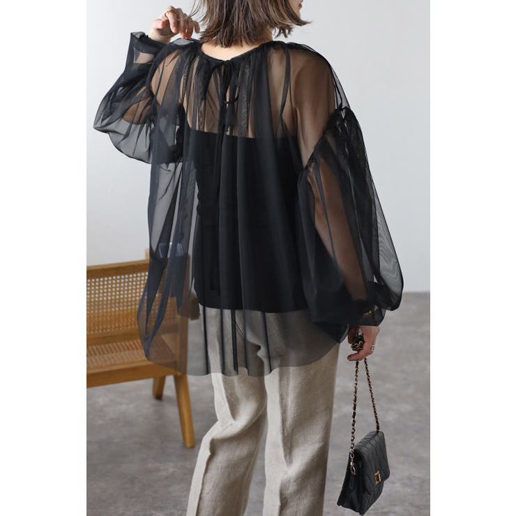チュールギャザーブラウス 77-003639 | BONJOUR SAGAN | 詳細画像4 