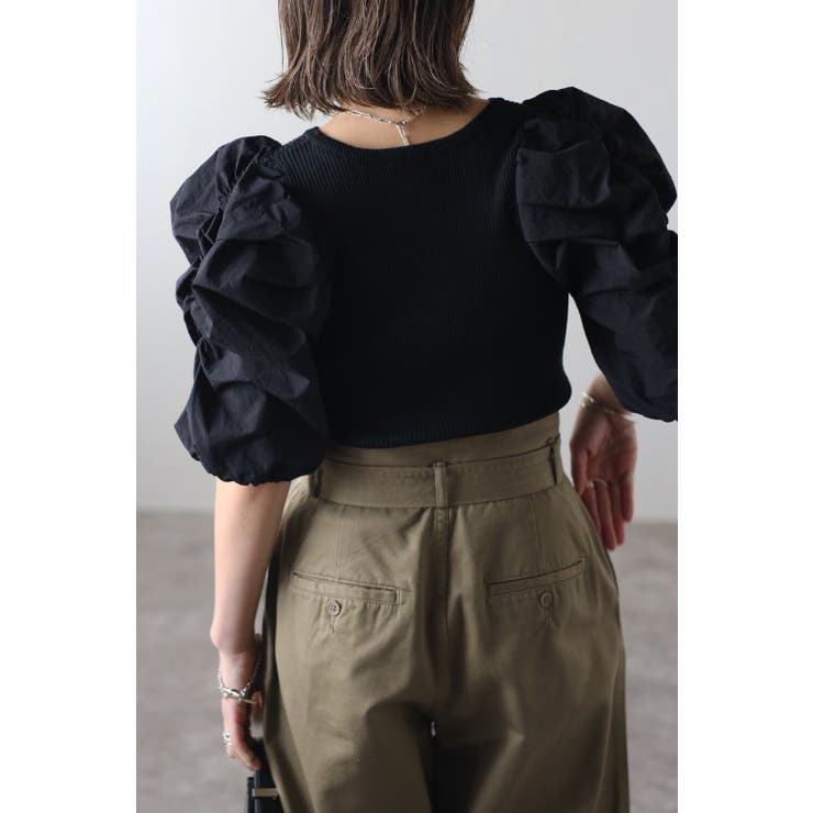 ボリュームスリーブニットコンビトップス 77-003723 | BONJOUR SAGAN | 詳細画像7 