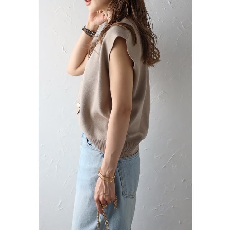 ゴールド釦ボクシーニットベスト 77-003817 | BONJOUR SAGAN | 詳細画像12 