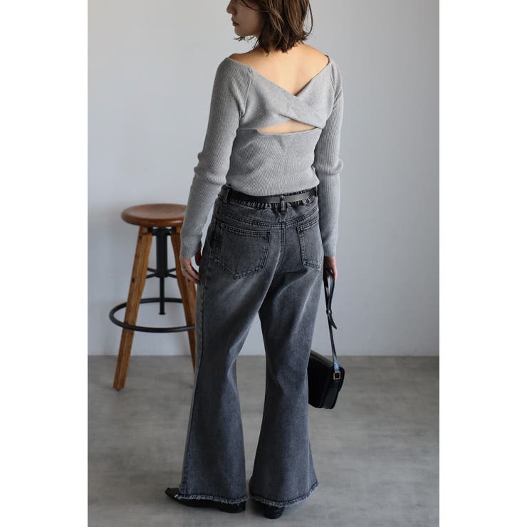 裾フリンジフレアデニムパンツ 77-004516 | BONJOUR SAGAN | 詳細画像9 