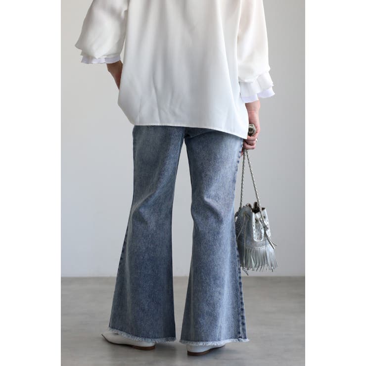裾フリンジフレアデニムパンツ 77-004516 | BONJOUR SAGAN | 詳細画像14 