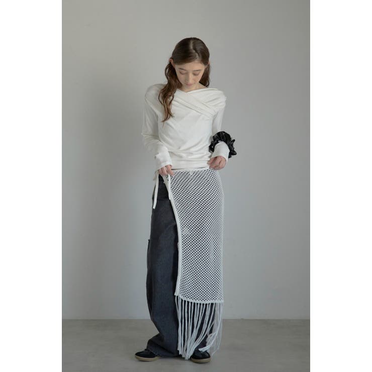 openwork knitted wrap | BONJOUR SAGAN | 詳細画像1 