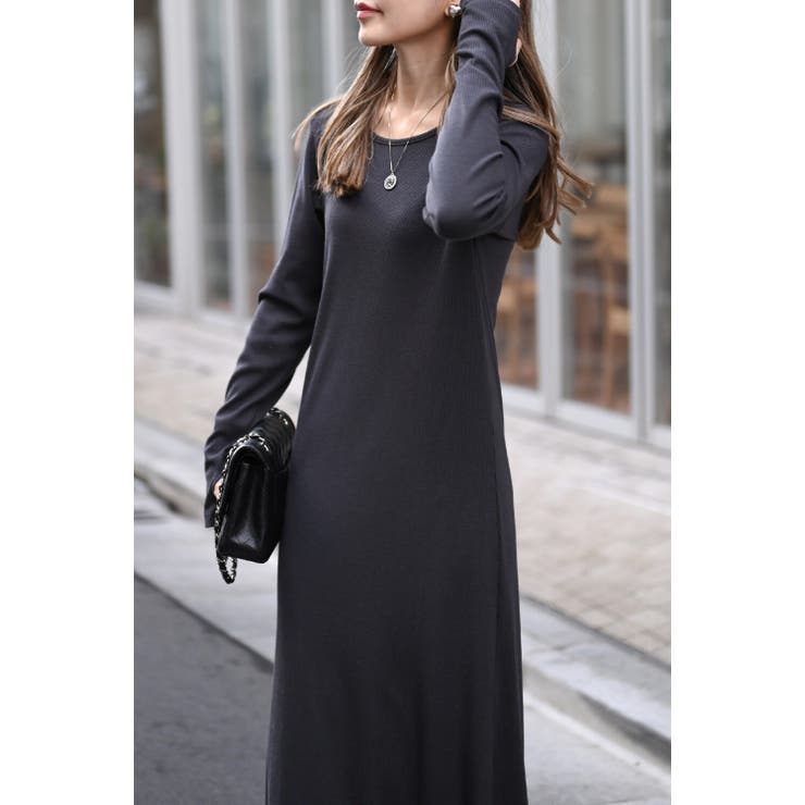 前後2WAYラメリブフレアワンピース 77-004598 | BONJOUR SAGAN | 詳細画像4 