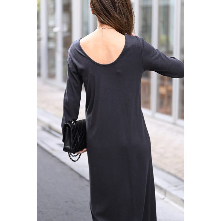 前後2WAYラメリブフレアワンピース 77-004598 | BONJOUR SAGAN | 詳細画像5 