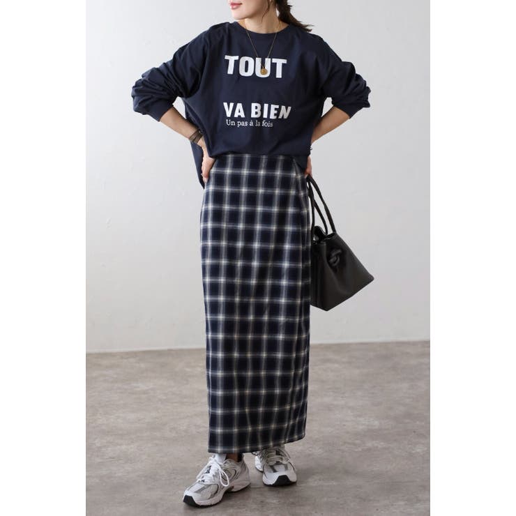 オンブレチェック柄Iラインスカート 77-004639 | BONJOUR SAGAN | 詳細画像5 