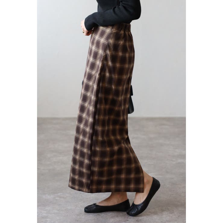 オンブレチェック柄Iラインスカート 77-004639 | BONJOUR SAGAN | 詳細画像10 