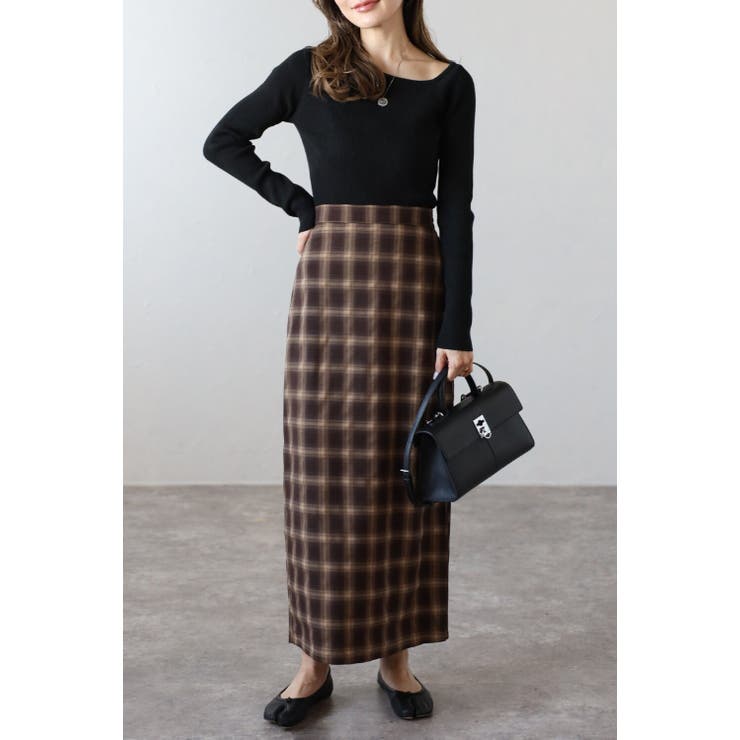 オンブレチェック柄Iラインスカート 77-004639 | BONJOUR SAGAN | 詳細画像13 