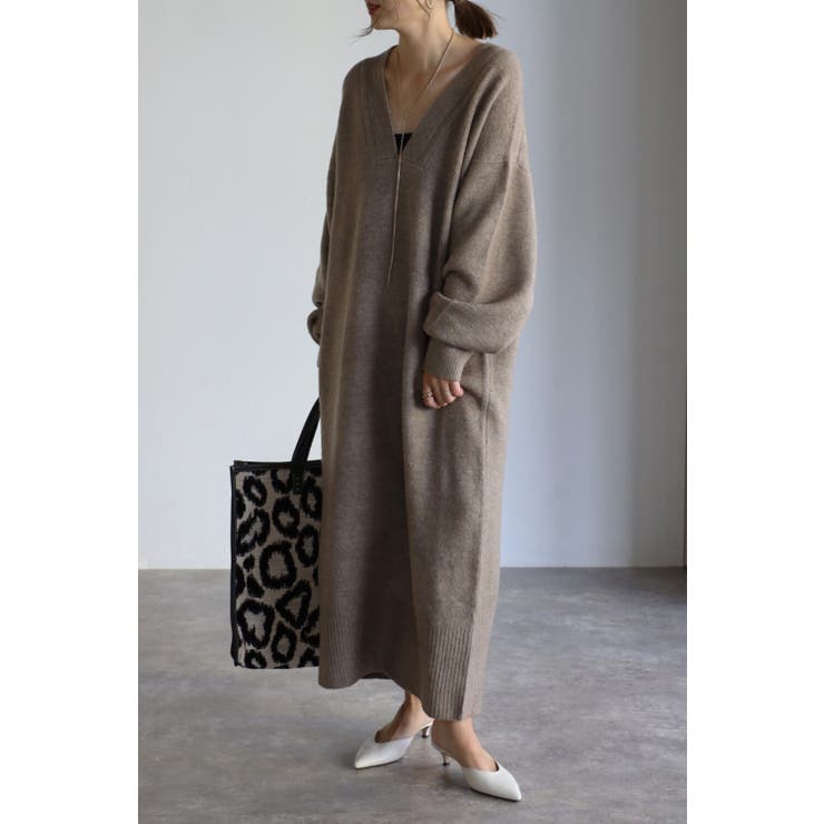 ディープVネックニットワンピース | BONJOUR SAGAN | 詳細画像4 