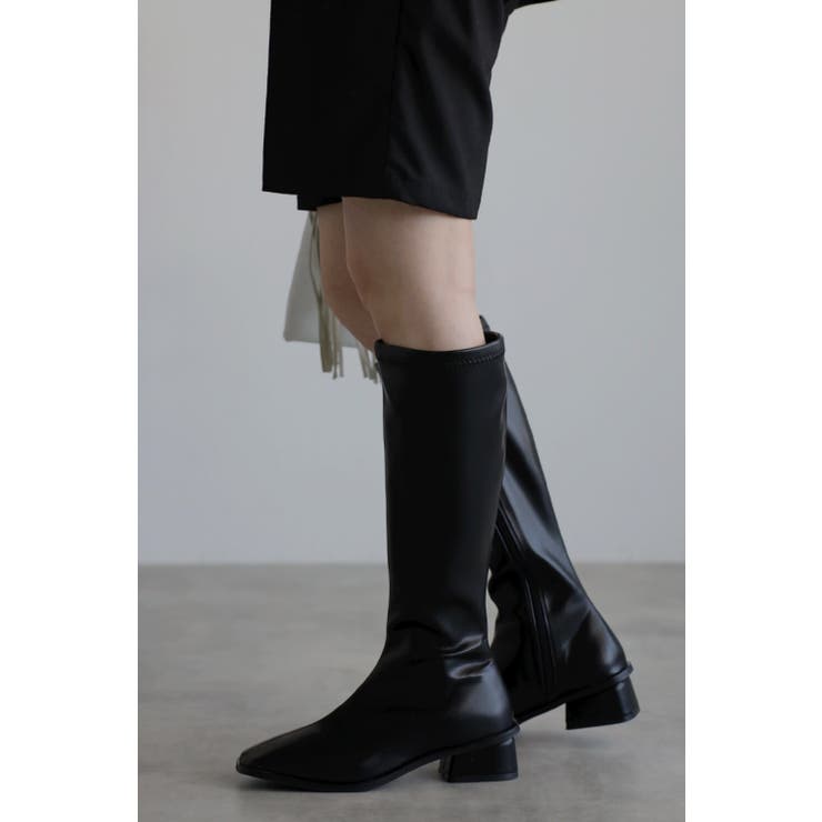 フェイクレザーローヒールロングブーツ 88-001653 | BONJOUR SAGAN | 詳細画像4 