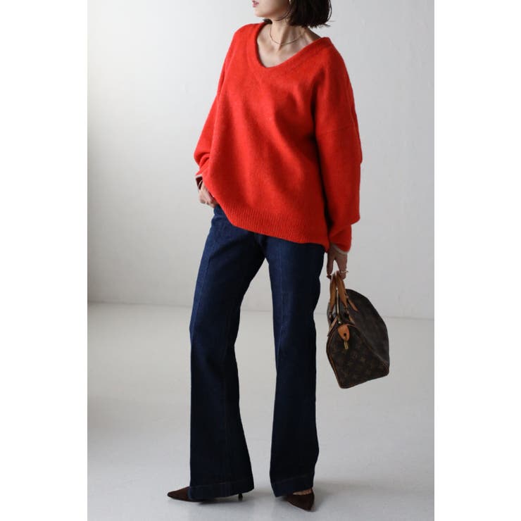 バイカラーコクーンVネックニット 88-002372 | BONJOUR SAGAN | 詳細画像10 