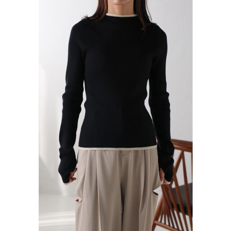 配色デザインリブニット | BONJOUR SAGAN | 詳細画像8 