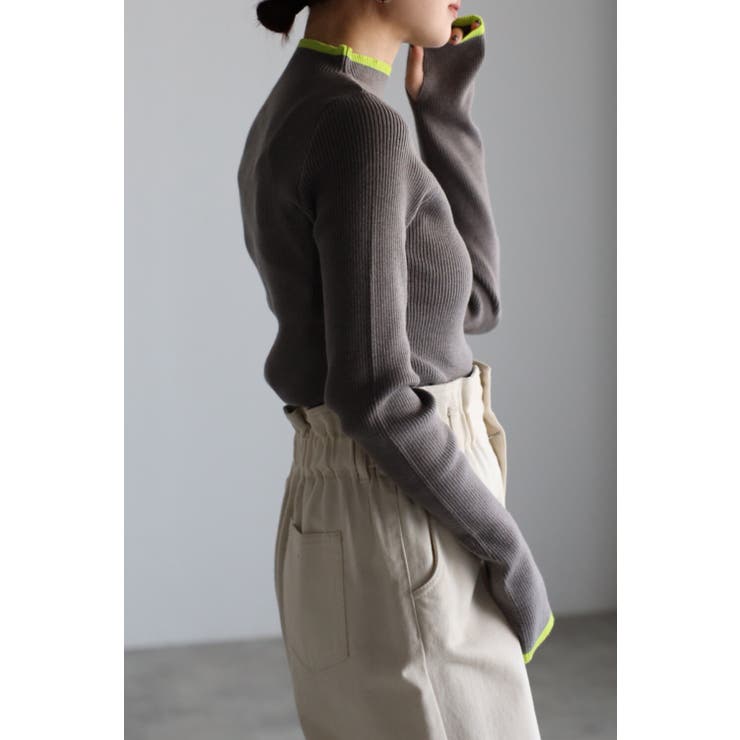 配色デザインリブニット | BONJOUR SAGAN | 詳細画像1 