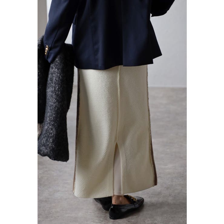 アルパカタッチ配色切替スカート 88-002580 | BONJOUR SAGAN | 詳細画像4 