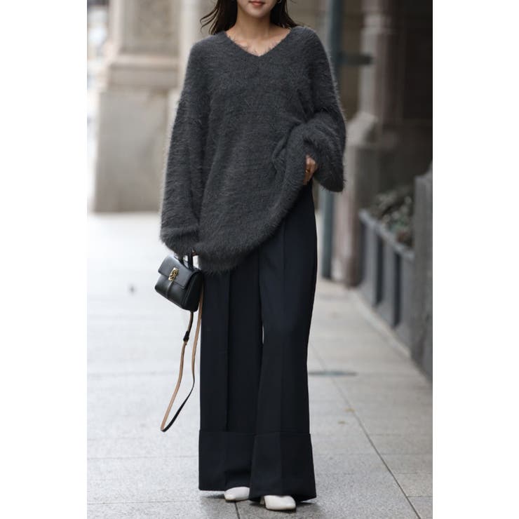 シャギーVネックニット 88-002620 | BONJOUR SAGAN | 詳細画像1 