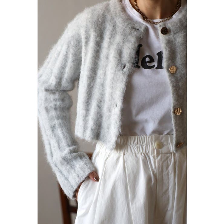 ワイドリブ金釦起毛クロップドカーディガン 88-002951 | BONJOUR SAGAN | 詳細画像12 