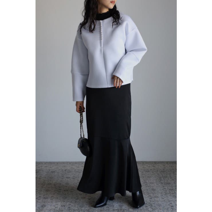 前後2WAYパールキーネックダンボールプルオーバー 88-003028 | BONJOUR SAGAN | 詳細画像8 