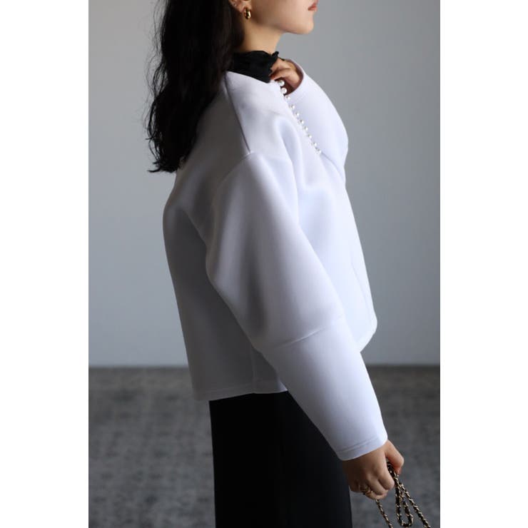 前後2WAYパールキーネックダンボールプルオーバー 88-003028 | BONJOUR SAGAN | 詳細画像9 