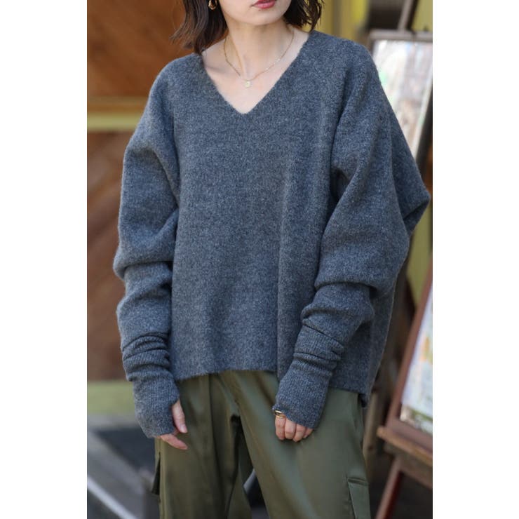 アームウォーマー付きVネックニット 88-003284/88-003033 | BONJOUR SAGAN | 詳細画像4 