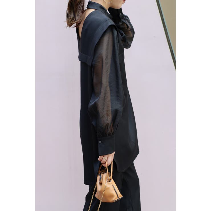 シアー袖パール付きブラウス 88-003037 | BONJOUR SAGAN | 詳細画像2 