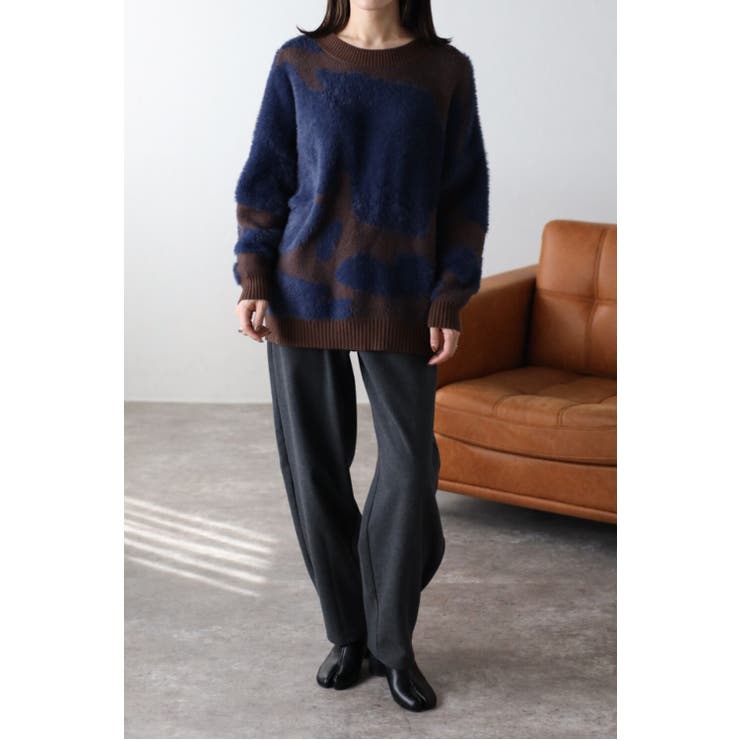 フェザー×杢ストレッチジャガードニット 88-003053 | BONJOUR SAGAN | 詳細画像1 