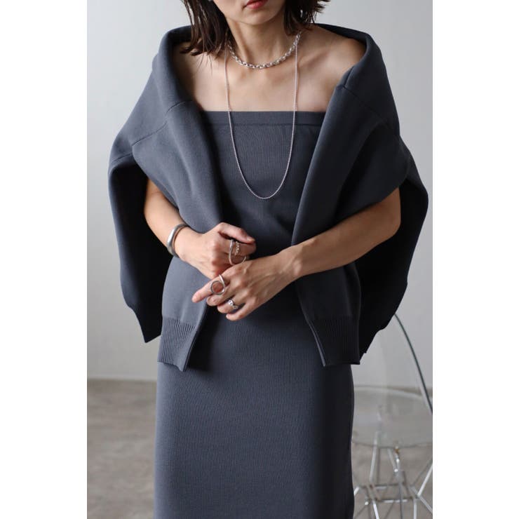 CHARCOAL-GRAY | ダンボールニットビスチェ 88-003097 | BONJOUR SAGAN