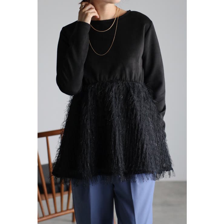 切替フェザージャガードフリンジ長袖プルオーバー 88-003120 | BONJOUR SAGAN | 詳細画像5 