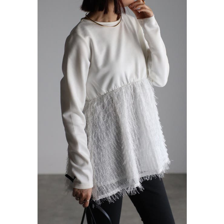 切替フェザージャガードフリンジ長袖プルオーバー 88-003120 | BONJOUR SAGAN | 詳細画像10 