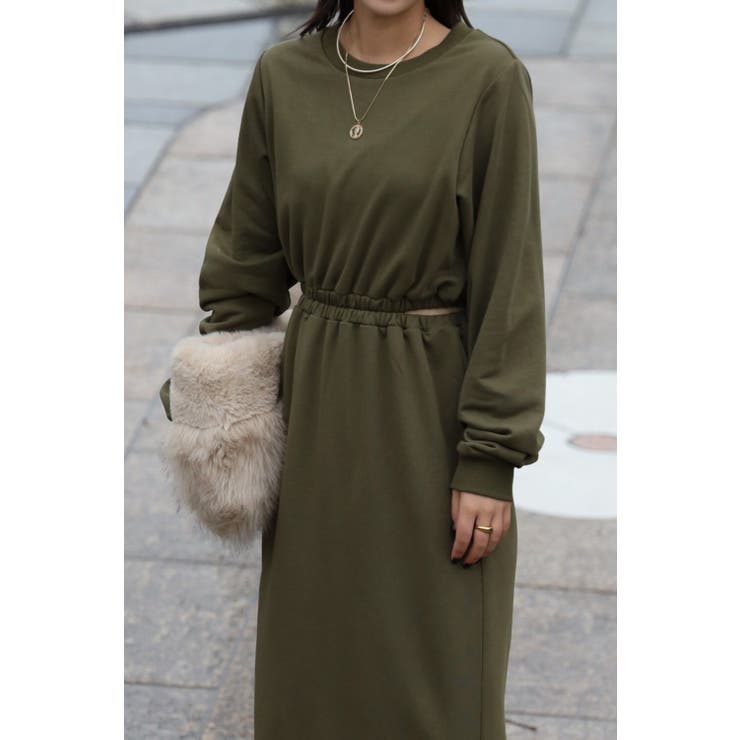 KHAKI | サイドオープンワンピース 88-003145 | BONJOUR SAGAN