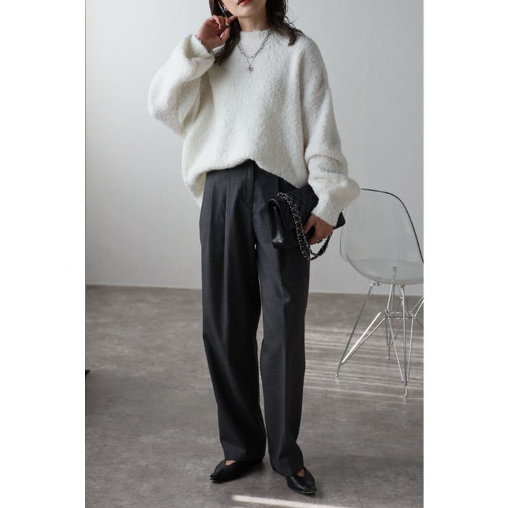 ウール混ブークレーニットプルオーバー 88-003211 | BONJOUR SAGAN | 詳細画像1 