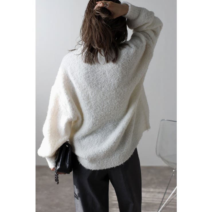 ウール混ブークレーニットプルオーバー 88-003211 | BONJOUR SAGAN | 詳細画像4 