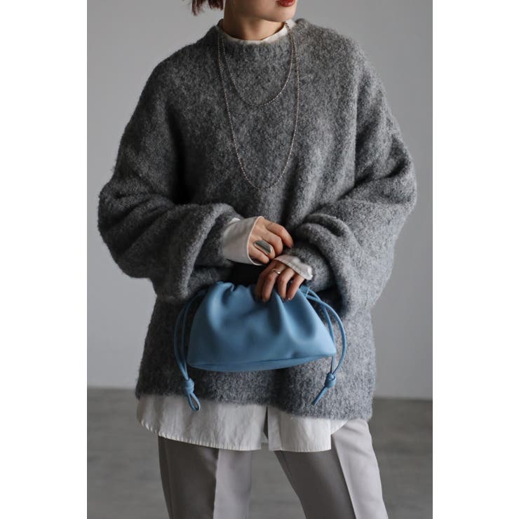 GRAY | ウール混ブークレーニットプルオーバー 88-003211 | BONJOUR SAGAN