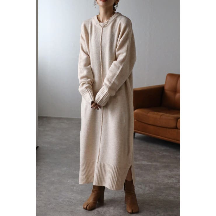 IVORY | センターシームラウンドカットニットワンピ 88-003223 | BONJOUR SAGAN