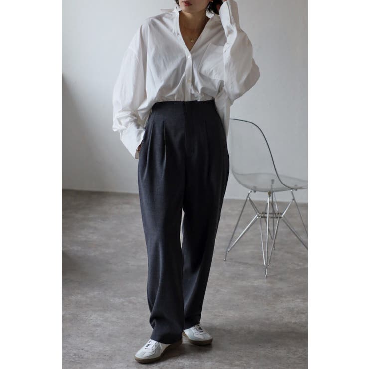 2タックベルトレススラックスパンツ 88-003240 | BONJOUR SAGAN | 詳細画像1 